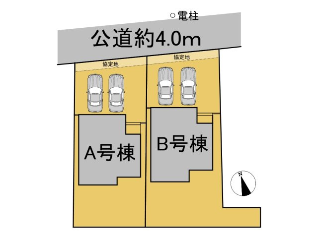 ハートフルタウン　岐阜市近島　全２区画分譲の区画図|■区画図
■YAMADA電機の　ヤマダ不動産　株式会社リライフ　
いつでもお問合わせ下さい。