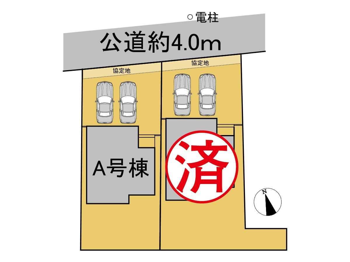 【商談中】ハートフルタウン　岐阜市近島　全２区画分譲の区画図|■区画図
■YAMADA電機の　ヤマダ不動産　株式会社リライフ　
いつでもお問合わせ下さい。