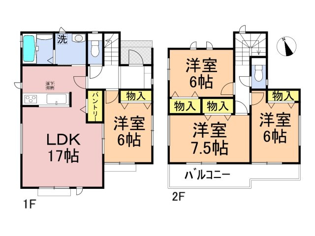 【商談中】ハートフルタウン　岐阜市近島　全２区画分譲の間取り|■B号棟　■ヤマダ不動産　株式会社リライフ　
■夢のマイホーム購入をフルサポートします！