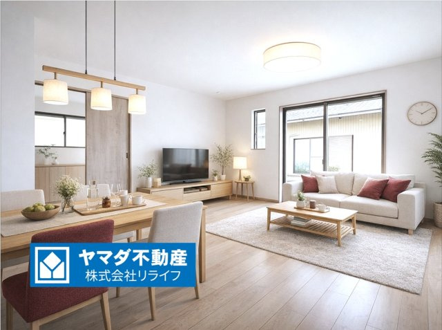ハートフルタウン　岐阜市近島　全２区画分譲の居間・リビング|フローリング材には木目調で木材特有の風合いがあり、ナチュラルな美しさになっています。