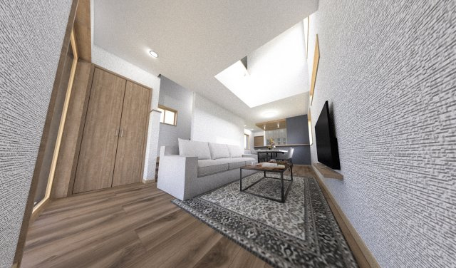 【完成予想図】 | 和光市白子2丁目　建築条件付売地（成増店） | 2階廊下につながる大きな吹抜から明るく温かな光が差し込む陽だまり空間