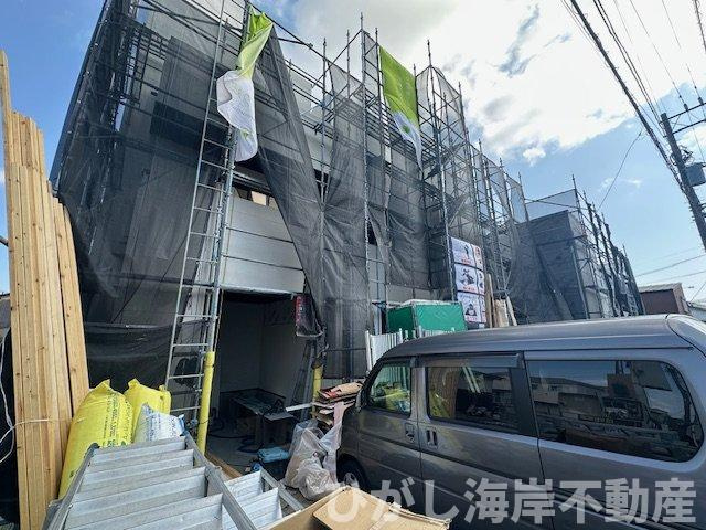 茅ヶ崎市柳島海岸　新築戸建　全６棟の外観|12月5日撮影　建築中　現地外観
