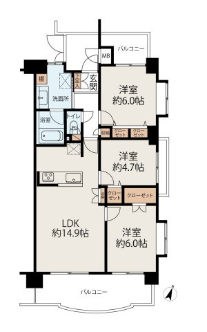 【間取り】 | エヴァーグリーン千葉中央