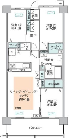 レーベン新川崎デュアリズムの間取り