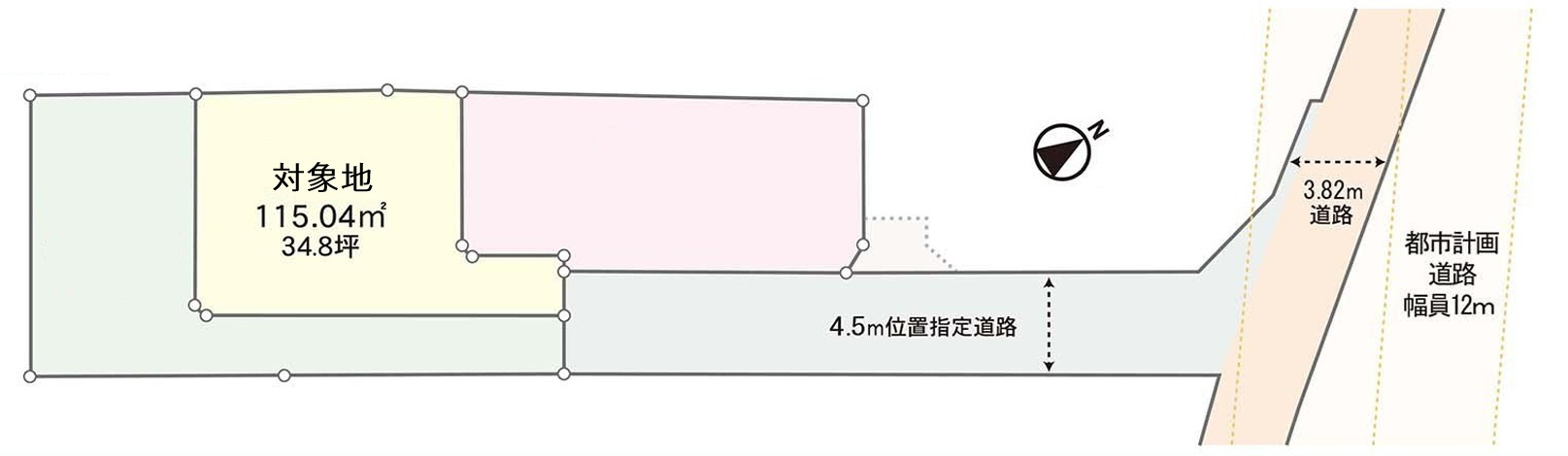 【サンスターホーム】武蔵村山市三ツ木３丁目　売地②区画の土地図