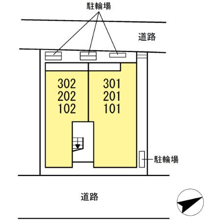 武蔵野市関前５丁目のアパートの区画図