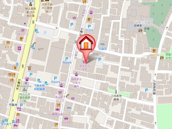 レジディア千駄木の地図