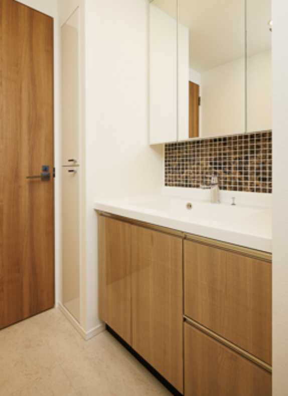 パークアクシス学芸大学　ペット相談可　床暖房　ピアノ相談の洗面所