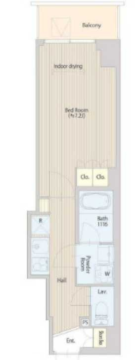グラングレイス若林　築浅　ネット無料　管理人巡回の間取り
