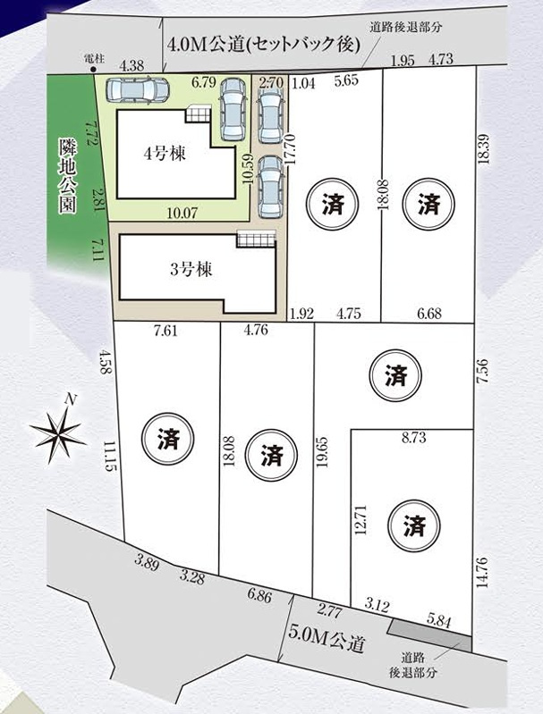 仲介手数料無料　GRAFARE 東村山市恩多町２６期　全８棟　の区画図