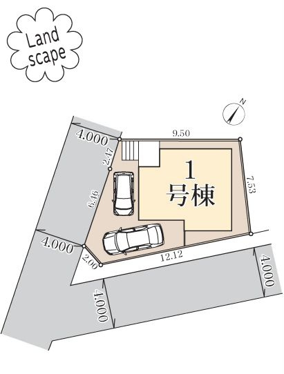 大和市上和田新築戸建て　第2-1号棟の区画図|区画図「大和市上和田新築戸建て」