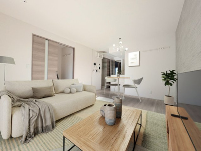 南向きで明るいリビング