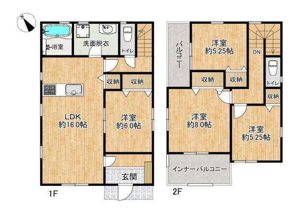 【間取り】 | 垂水区福田5丁目　新築戸建　1号棟