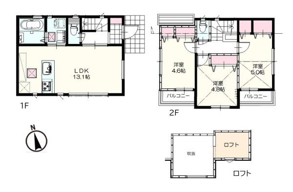 藤沢市善行坂２丁目の新築一戸建の間取り