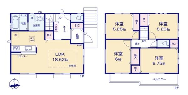川崎市麻生区片平３丁目の新築一戸建の間取り