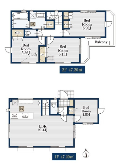 本天沼2丁目・新築戸建の間取り