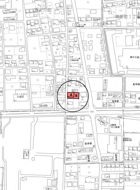 2区画分譲地　西之川町1丁目の地図