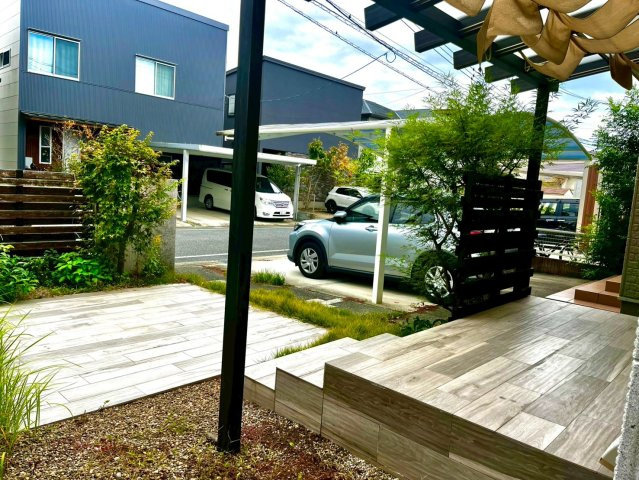 熊本市南区良町一丁目 戸建ての庭|ウッドデッキ・テラス