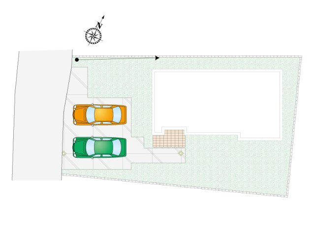 《1号棟　区画図》駐車２台可能です！