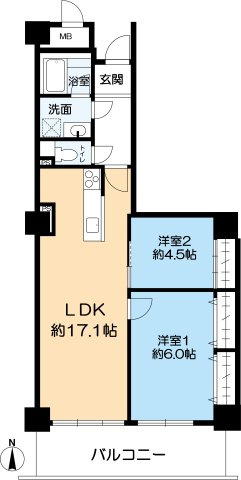 ヴィエント西宮（フレンテ西館）の間取り
