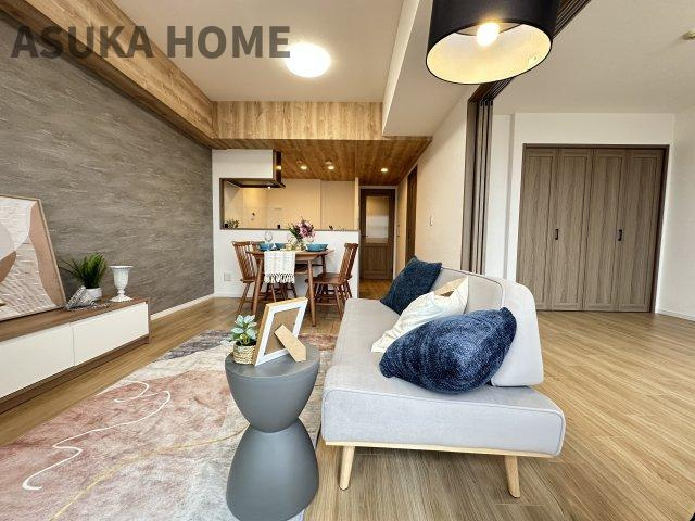 コスモヒルズ永田山王台 のキッチン|対面式のキッチンで家族との会話を楽しみながらお料理できますね。