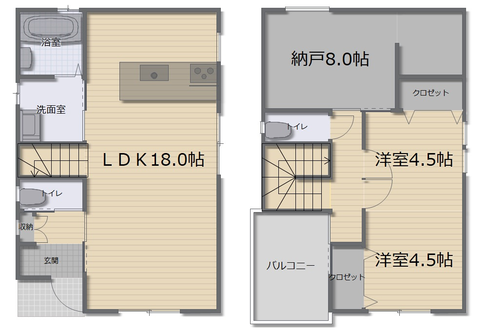 朝倉甲　中古戸建（築浅物件）の間取り|1ＳＬＤＫ