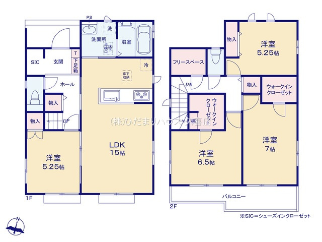 久喜市青毛１丁目6番　新築一戸建て　Dの間取り|納戸は季節物の大きい物から細かい物まで沢山収納出来ます♪