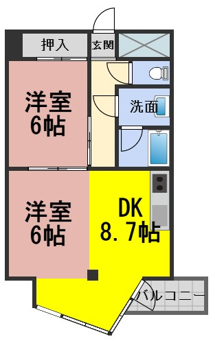 ６６２７３　メゾンファミール岐阜の間取り
