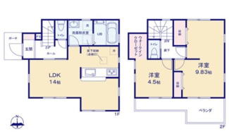 【間取り】 | 府中市北山町２丁目　全２棟　１号棟　仲介手数料無料 | ３LDK＋WIC