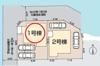 【区画図】 | 府中市北山町２丁目　全２棟　１号棟　仲介手数料無料