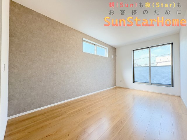 【サンスターホーム】青梅市河辺町　新築戸建　駅近　建物面積105㎡　北西角地の洋室