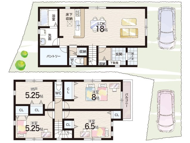 堺市東区南野田　第1期　新築一戸建ての間取り|2号地