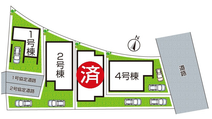 堺市東区南野田　第1期　新築一戸建ての区画図|全4区画
