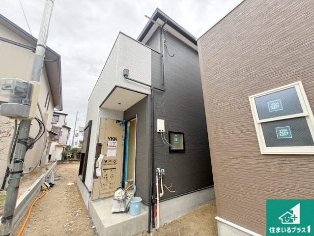 堺市東区南野田　第1期　新築一戸建ての外観|周辺は落ち着いた街並みの住宅地！子育てがしやすい住環境です！まだ未完成ですが、現地でしかわからない事もございます。是非一度ご覧ください。