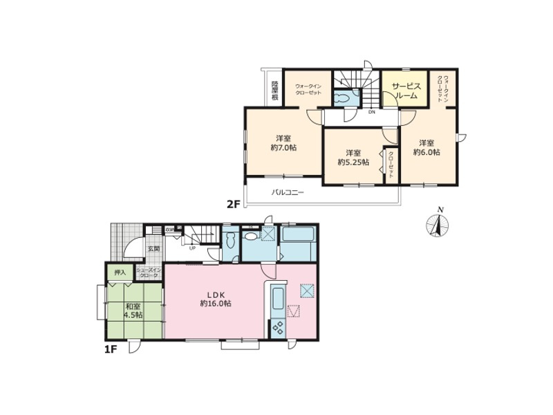 『八王子市新築戸建て』八王子市石川町1458【仲介手数料無料】　７期の間取り|～仲介手数料無料☆八王子ひなた不動産～　八王子市石川町　新築戸建て