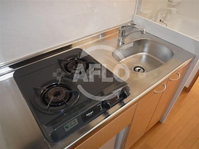 エステムコート難波サウスプレイスⅡレフィーナのキッチン|エステムコート難波サウスプレイスⅡレフィーナ　２口ガスシステムキッチン