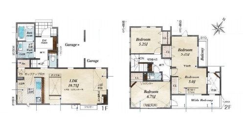 桶川市末広2丁目　2期　新築一戸建て　01の間取り|桶川市末広2丁目　2期　新築一戸建て　01、3LDK、土地面積107.74m2、建物面積114.27m2