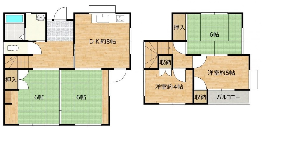 宇城市松橋町浅川中古戸建の間取り