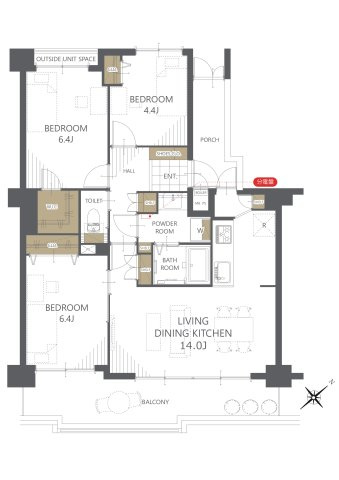 【間取り】シャンティーあやめ池 