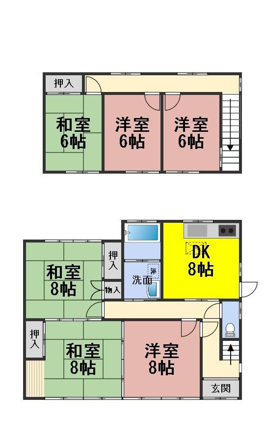 ５８５６１　本巣市曽井中島中古戸建ての間取り
