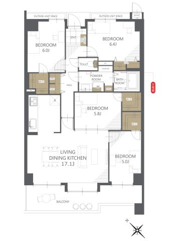 【間取り】ルネ神戸北町Ⅰ 