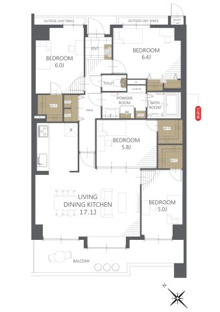 【間取り】ルネ神戸北町Ⅰ 