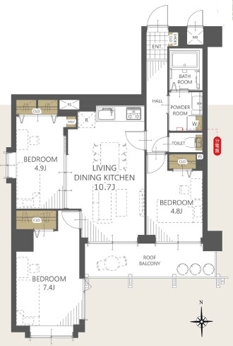 サンリット大袋の間取り
