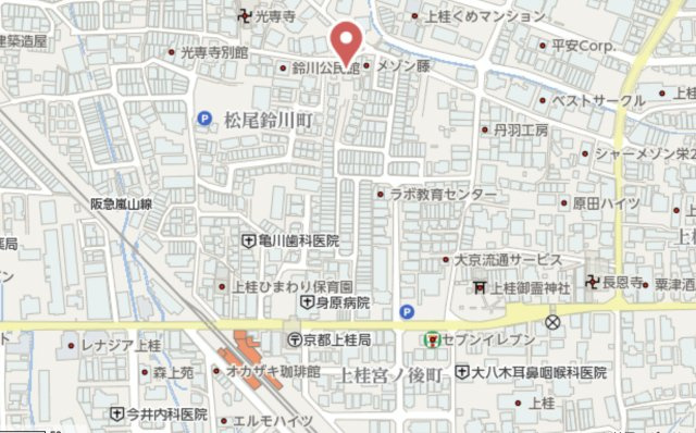 京都市西京区上桂大野町　新築戸建の地図