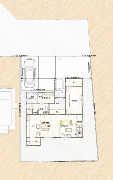 下野市薬師寺　新築戸建1の区画図