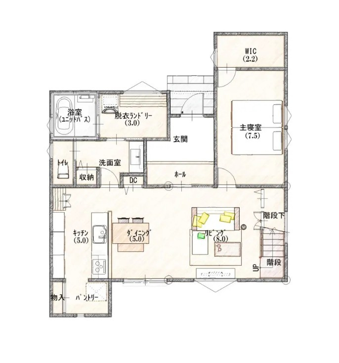 下野市薬師寺　新築戸建1の間取り