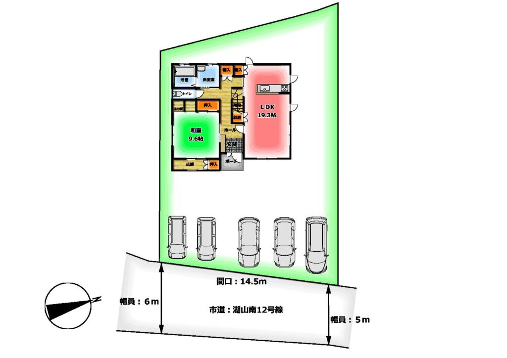 【No.7558】湖山町南1丁目/3LDK/P5台可/リフォーム済の区画図|区画図です