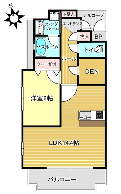 ファインスクエア沼津駅前　沼津市高島町の間取り|上階に住戸のない配置で、静かな住環境が魅力のお部屋です。