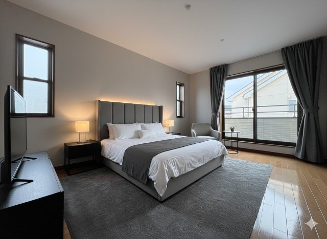 三郷市戸ケ崎5丁目　中古戸建の寝室|現況の物件写真にCGによる画像処理を行っています。家具、家電、小物、カーテン等はイメージはCGです。