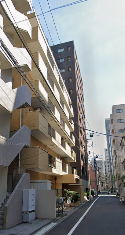 ライオンズマンション新富町　7階　角　部屋の外観